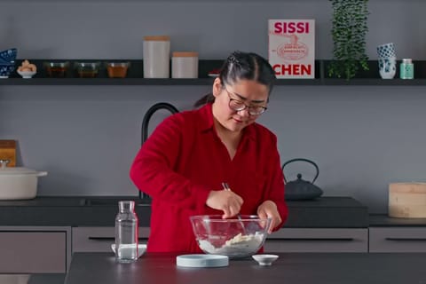 Jiaozi-Teig zubereiten