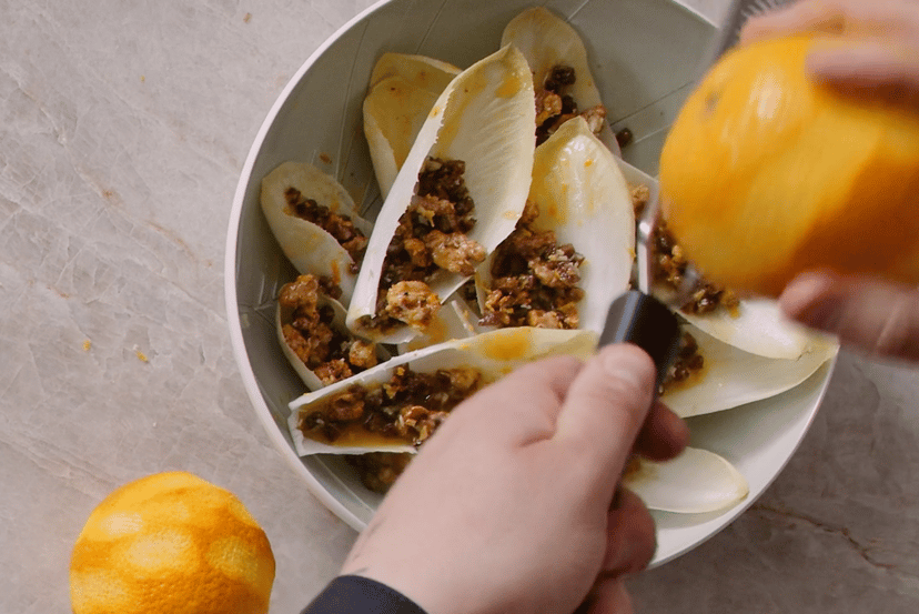 Chicorée mit Orangen, Walnüssen und Parmesan